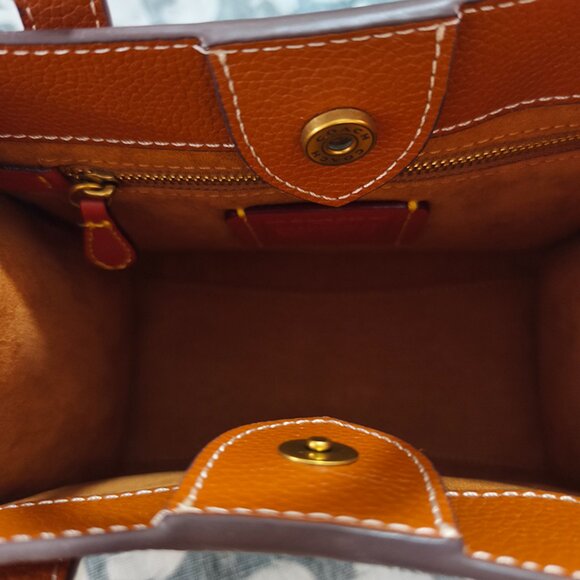 Coach Horse And Carriage Print White And Brown Bag - Picture 7 of 11